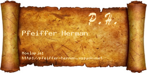 Pfeiffer Herman névjegykártya